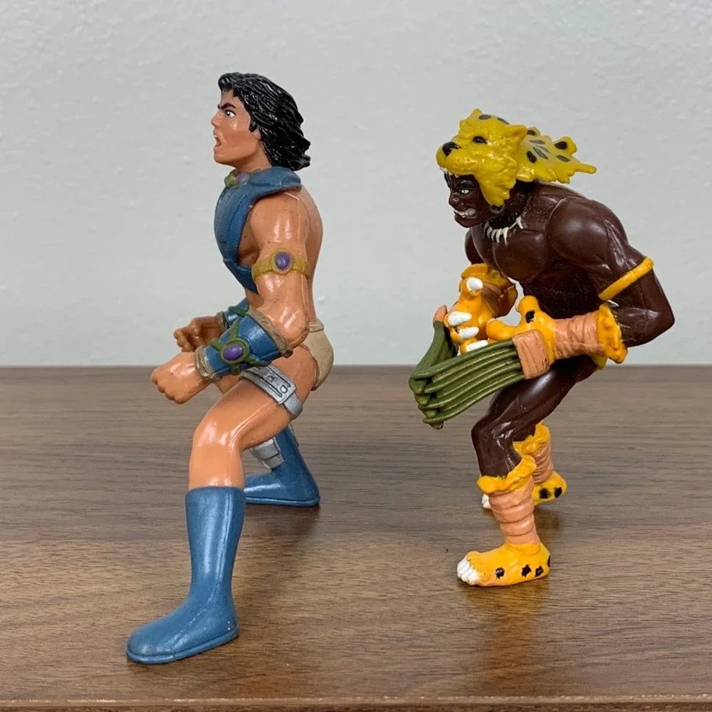 Vintage Tarzan 1995 Edgar Rice Burroughs Action Figure Set Leopard Man Toy 90s